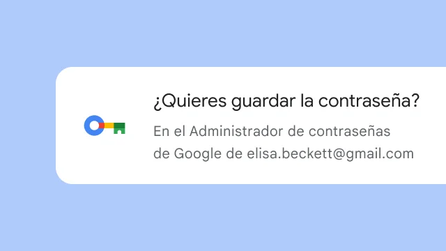 Un mensaje pregunta al usuario si quiere guardar su contraseña en el Administrador de contraseñas de Google.